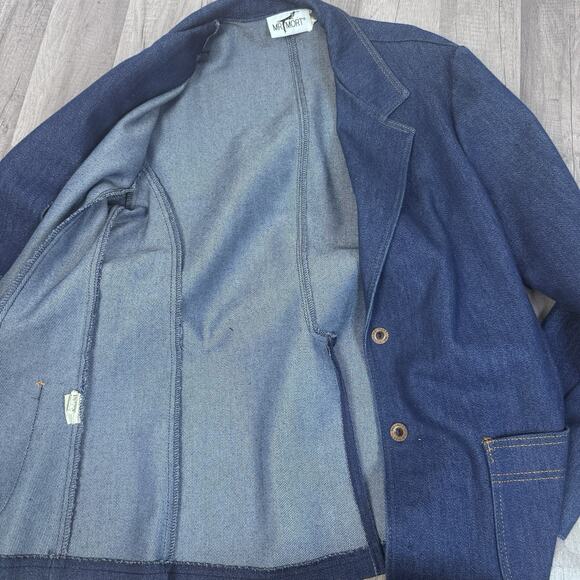 Vintage 70s Mr. Mort Denim Jean Skirt Suit 2 Piece Blazer Jacket & Skirt Set USA - Picture 11 of 12